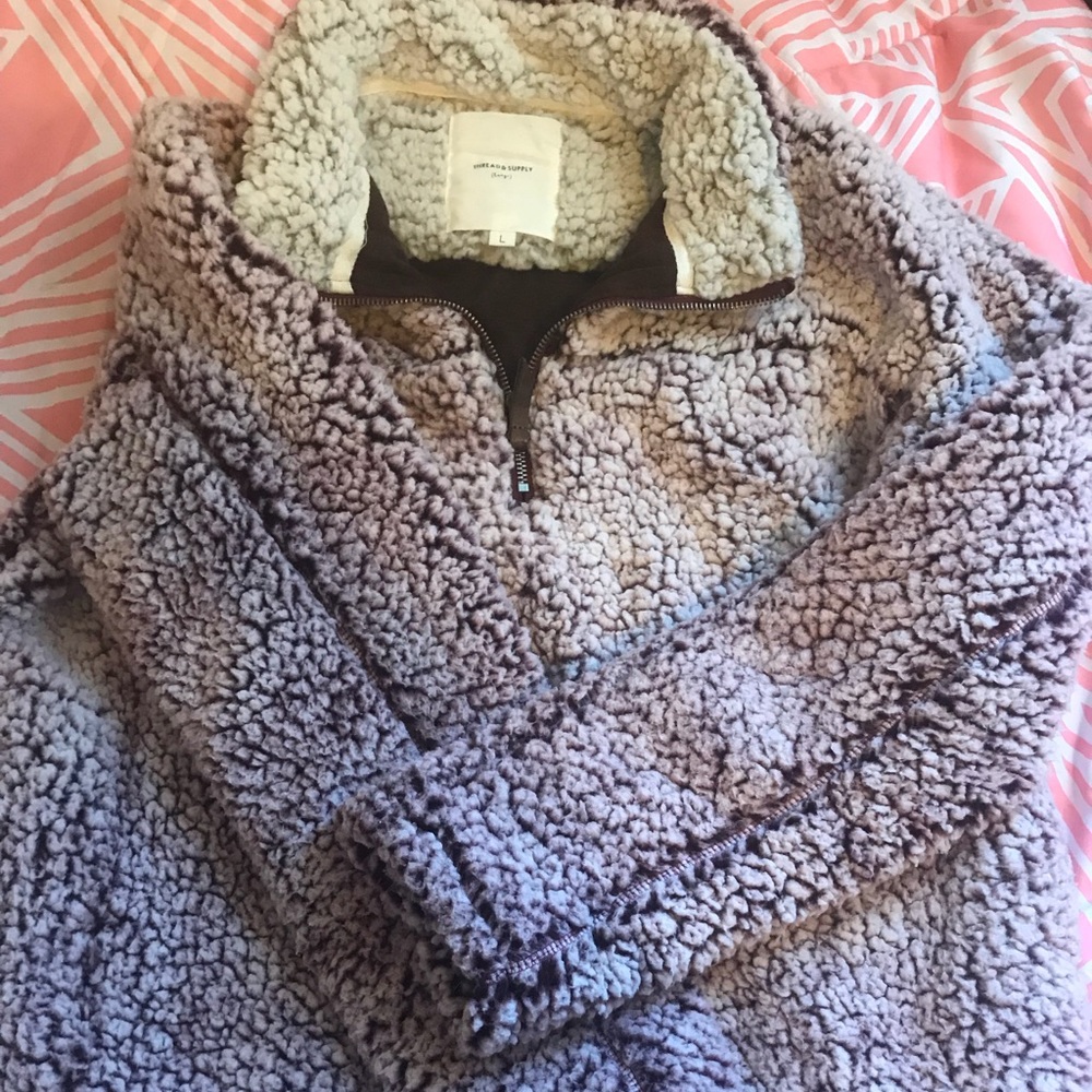 Thread & Supply Purple Sherpa Pullover